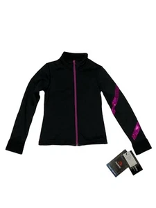 Figure Skating Polartec Fleece Spiral Jacket Girls Size S Hologram Foil Hot Pink - Picture 1 of 8