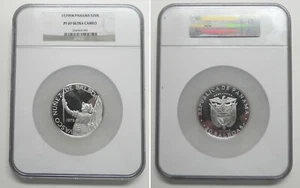 1979 FM Panama Silver 20 Balboas Vasco Nunez NGC PF 69 Ultra Cameo Coin - Picture 1 of 1