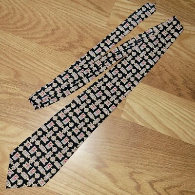 Corbata del Museo Metropolitano de Arte con joyas corbata negra MOMA 100 % seda Foto 1 de 4