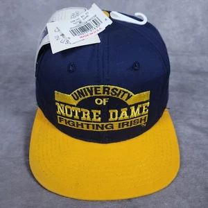 Vtg Notre Dame Snapback Hat Cap 80s Official College USA Made Strap - Picture 1 of 9
