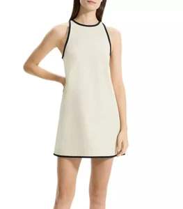 Vestido recto de algodón con ribete en contraste Theory para mujer, talla 10 y 12, precio de venta: 345 $ - Imagen 1 de 4
