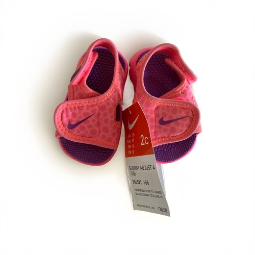 Sandali bambino Nike nuovi con etichette taglia 2c Sunray Adjust 4 (TD) rosa Pow B Berry