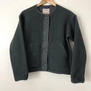 Everlane ReNew Teddy Liner Fleecejacke Damen Pewter Green Größe Small - Bild 1 von 7