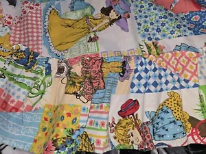 Vintage Rare Primary Colors Holly Hobbie Ruffled Flat Twin Sheet - Picture 1 of 7