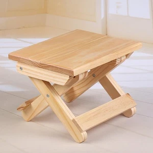Foldable Small Wooden Stool Heavy Duty Fishing Seat for Kids Adults - Picture 1 of 7