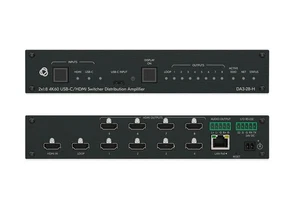 Kramer DA3-28-H 2x1:8 HDMI/USB-C AV Switcher 4K60 HDCP 2.2 - Picture 1 of 1
