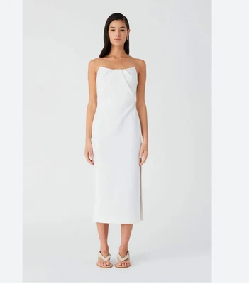 Vestido sin tirantes Marcy Collection Misha en blanco talla XL Foto 1 de 4