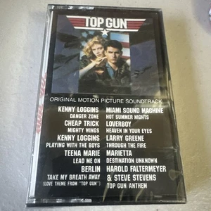 RARE Vtg 1986 1980s TOP GUN SOUNDTRACK Factory SEALED CASSETTE TOM CRUISE - Imagen 1 de 4