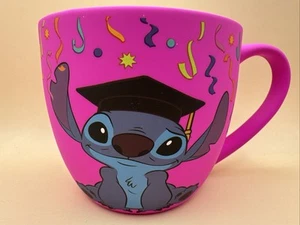Disney Stitch Pink Graduation Coffee Tea Mug ''CONGRATS GRAD'' Brand New - Picture 1 of 6