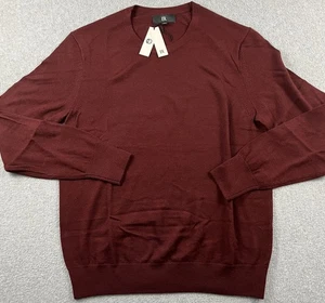 Banana Republic Pullover 100% Merinowolle Herren Medium Rot Rundhals Neu mit Etikett NEU - Bild 1 von 10