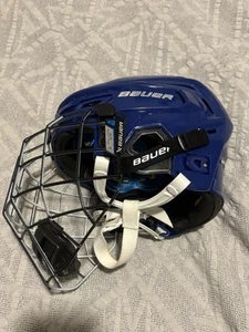 Bauer Re Akt 150 Hockey Helmet with Cage Senior Small Royal Blue - Picture 1 of 5