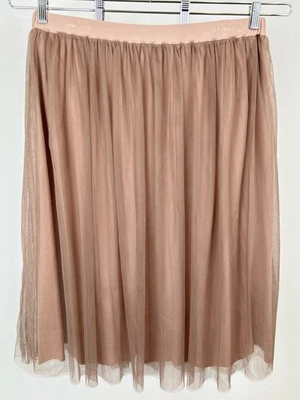 Garnet Hill Mesh Tulle Skirt Size XL Mauve Women Midi Stretch Boho - Image 1 of 4