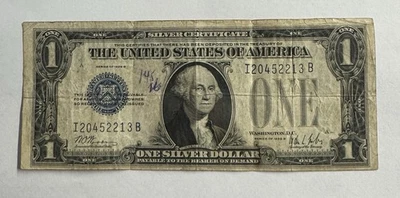1928-B $1 Dollar Bill - Funny Back Silver Certificate Note - Small Ink Mark - Image 1 of 2
