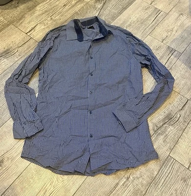 Camisa de vestir H&M para hombre azul mediana con cuello mangas largas con botones Foto 1 de 4