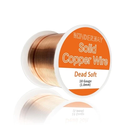 Alambre de cobre desnudo sólido 99,9 %, calibre 18 200 pies, carrete de 1 lb, suministrado por Wonderway... Foto 1 de 4