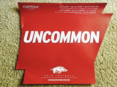 Arkansas Razorbacks 2015 Football Schedule Poster Red White Spring Game SEC Cover