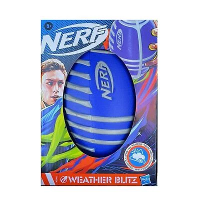 Nerf Weather Blitz Weatherproof Indoor + Outdoor 9" Inch Youth Football Blue - Image 1 of 3