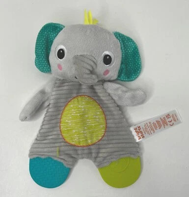 Bright Starts Snuggle & Teether Crinkle Teething Gray Elephant Plush Baby Toy - Image 1 of 4