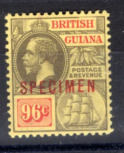 Br Guiana 1921 sg 282s 96c grey & red / yellow. SPECIMEN LM ship - Picture 1 of 1