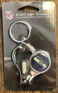 SEATTLE SEAHAWKS NFL Team 3 in 1 Key Ring Nail Clipper Bottle Opener Keychain - Picture 1 of 1