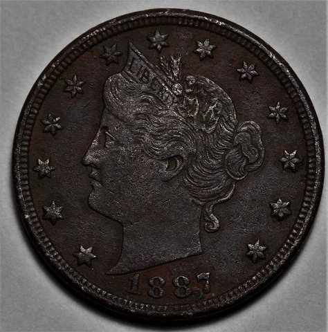 1887 Liberty Head Nickel (Dark) - US 5c Coin - L37 Cover