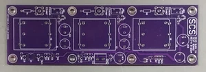 Ein Burn in Board (blanke Leiterplatte) zum Testen von bis zu 3 kleineren OCXO Modulen - siehe Text - Bild 1 von 3