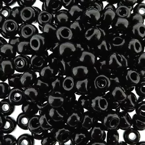 Miyuki Round Seed Beads Size 6/0 BULK 50GM Opaque Black 6-401 - Picture 1 of 5