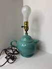 Fiestaware Pottery Teapot Lamp. Turquoise. Retired. 