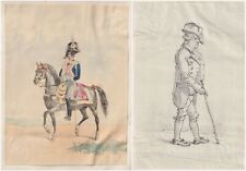 Soldat Pferd soldier Uniform Uniformen Aquarell drawing dessin 1830