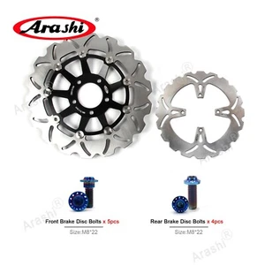 Rotor de disco de freno delantero trasero + pernos para Suzuki GSF BANDIT 400 1989-1996 GSF400 - Imagen 1 de 13