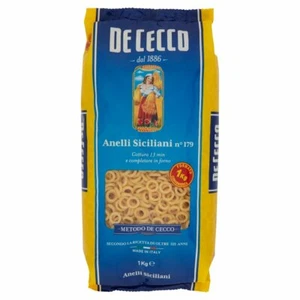 PASTA DE CECCO ANELLI SICILIANI PASTA CORTA ITALIANA SEMOLA DI GRANO DURO 1 Kg - Imagen 1 de 5
