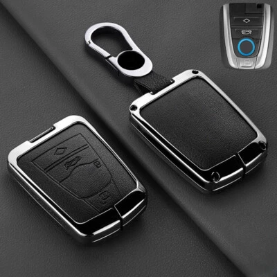 For BMW i3 i8 Series Zinc Alloy Leather Car Smart Remote Key Case Cover Holder Foto 1 de 4