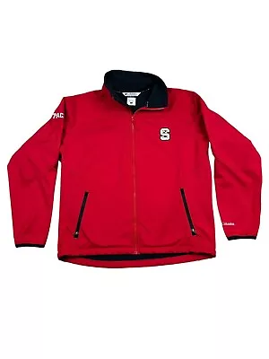 Columbia Red Softshell Jacket NC State Men Sz LARGE Embroidered North Carolina - Image 1 of 4