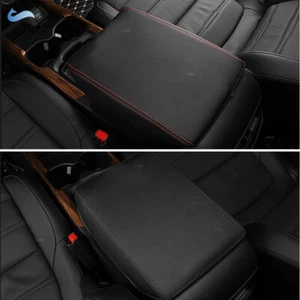 BLACK Leather Center Console Lid Armrest Box Cover For 2017-2019 Honda CR-V CRV - Picture 1 of 6