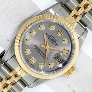 Reloj Rolex Lady DateJust esfera gris diamante acero y oro amarillo bisel estriado - Imagen 1 de 11