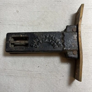 Antique 1876 GILBERTS PATENT Cast Iron Door Lock Mortise Copper  Deco Victorian - Picture 1 of 8