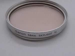 Canon 58mm Skylight 1x Filter * Genuine Canon * silver rimmed vgc view pic,s - Picture 1 of 2