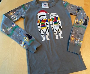 STAR WARS HANNA ANDERSSON HOLIDAY TROOPERS LS PAJAMA SHIRT BOYS SZ 6 7 - Picture 1 of 6