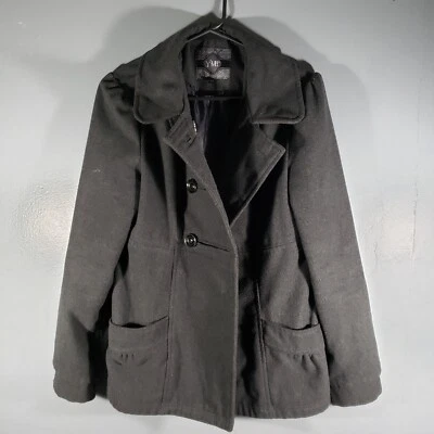 Blazer gabardina YMI para mujer negra de lana de poliéster manga larga con cuello talla L Foto 1 de 4