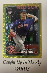 2024 Topps Series 1 BRANDON WALTER RC Yellow Crackle Foil #45/50 SSP Red Sox - Picture 1 of 2
