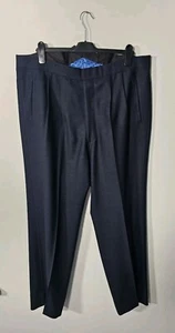 Maurice Sedwell Suit Trousers Tailored Navy Blue 40x30 Savile Row Brace Buttons - Picture 1 of 18