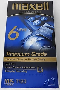 Maxwell Premium Grade T-120 Blank VHS Tape New / Sealed - Bild 1 von 1