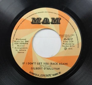 Pop Promo 45 Gilbert O'Sullivan - If I Don'T Get You (Back Again) / No Matter Ho - Picture 1 of 2