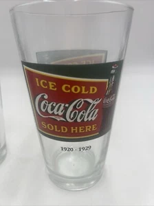 4- Bicchiere Coca Cola Bicchiere Pubblicitario 1920 1929 Ghiaccio Freddo Venduto Qui - Foto 1 di 3