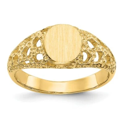 Real 14kt Yellow Gold Signet Ring S:3 - Image 1 of 4