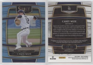 2022 Panini Select Concourse Carolina Blue Prizm /35 Casey Mize #90