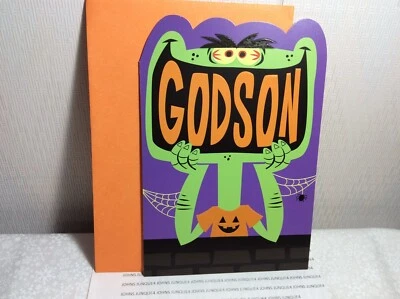 HALLMARK GODSON HALLOWEEN GREETING CARD New w/Envelope "Monster-sized fun..." - Image 1 of 2