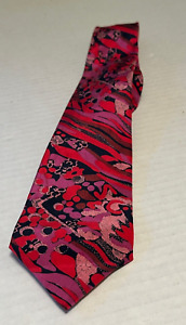 Missoni Cravatte Designer Tie Pink purple 100% Silk Neiman Marcus  preowned