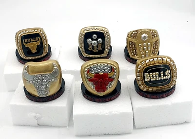 CHICAGO BULLS 1990s CHAMPION CHIP RINGS BY SUCCESS BRANDS  LOT OF 6 Great Gift. - Image 1 of 4
