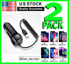 2 Pack Usb Fast Car Charger For Apple Iphone 14 13 12 11 Pro Max Charging Cable